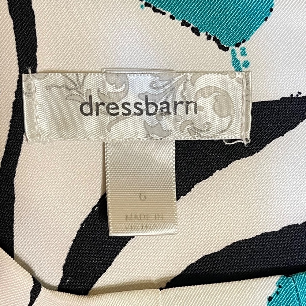 Dress Barn White Sheath Dress with Teal Floral Print - Picture 6 of 11